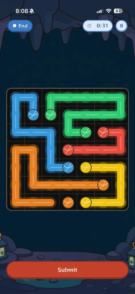Trace, spatial brain training game in Dojii